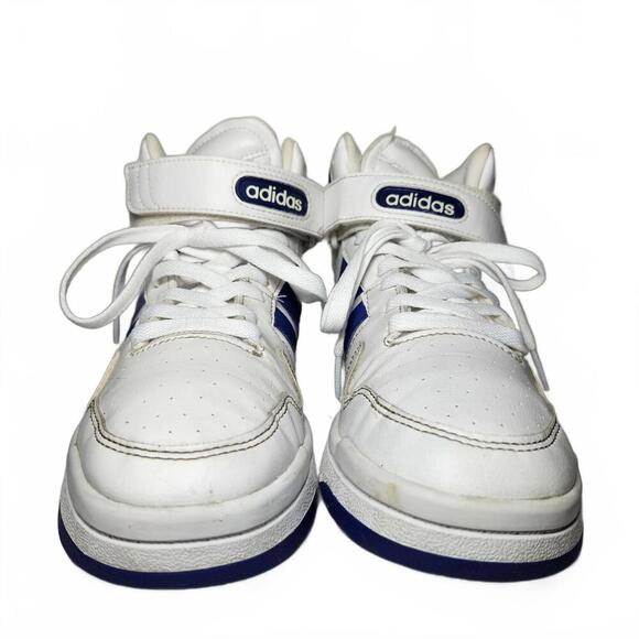Adidas Men's Sneakers Size 7 White Blue High Top - Picture 3 of 9